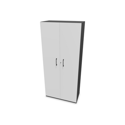 Choice Flügeltürschrank 5-OH - 800mm - Griff und Sockel Dunkelgrau - Kubus Dunkelgrau - Front Weiss - 6030808