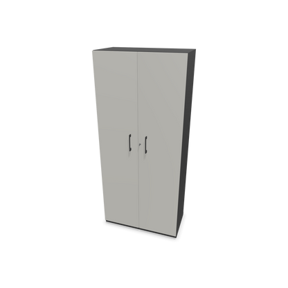 Choice Flügeltürschrank 5-OH - 800mm - Griff und Sockel Dunkelgrau - Kubus Dunkelgrau - Front Perlgrau - 6030811
