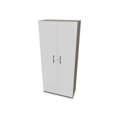 Choice Flügeltürschrank 5-OH - 800mm - Griff und Sockel Dunkelgrau - Kubus Cubanitgrau - Front Weiss - 6030817