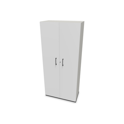 Choice Flügeltürschrank 5-OH - 800mm - Griff und Sockel Dunkelgrau - Kubus Perlgrau - Front Weiss - 6030826