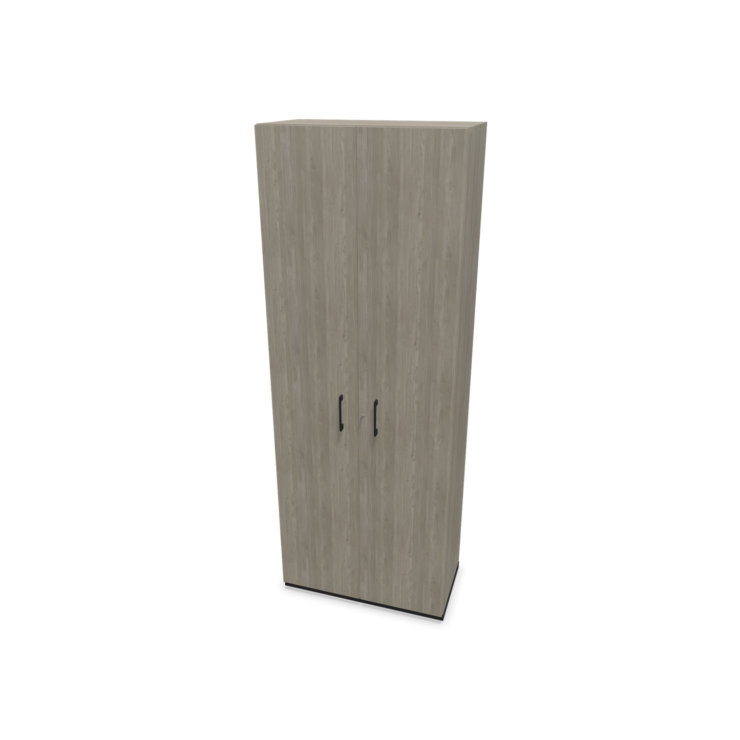 Narbutas Choice Flügeltürschrank 6-OH - 800mm - Griff und Sockel Schwarz - Kubus Holzdekor grau - Front Holdekor grau - 6030850