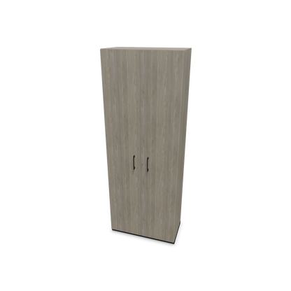 Narbutas Choice Flügeltürschrank 6-OH - 800mm - Griff und Sockel Schwarz - Kubus Holzdekor grau - Front Holdekor grau - 6030850