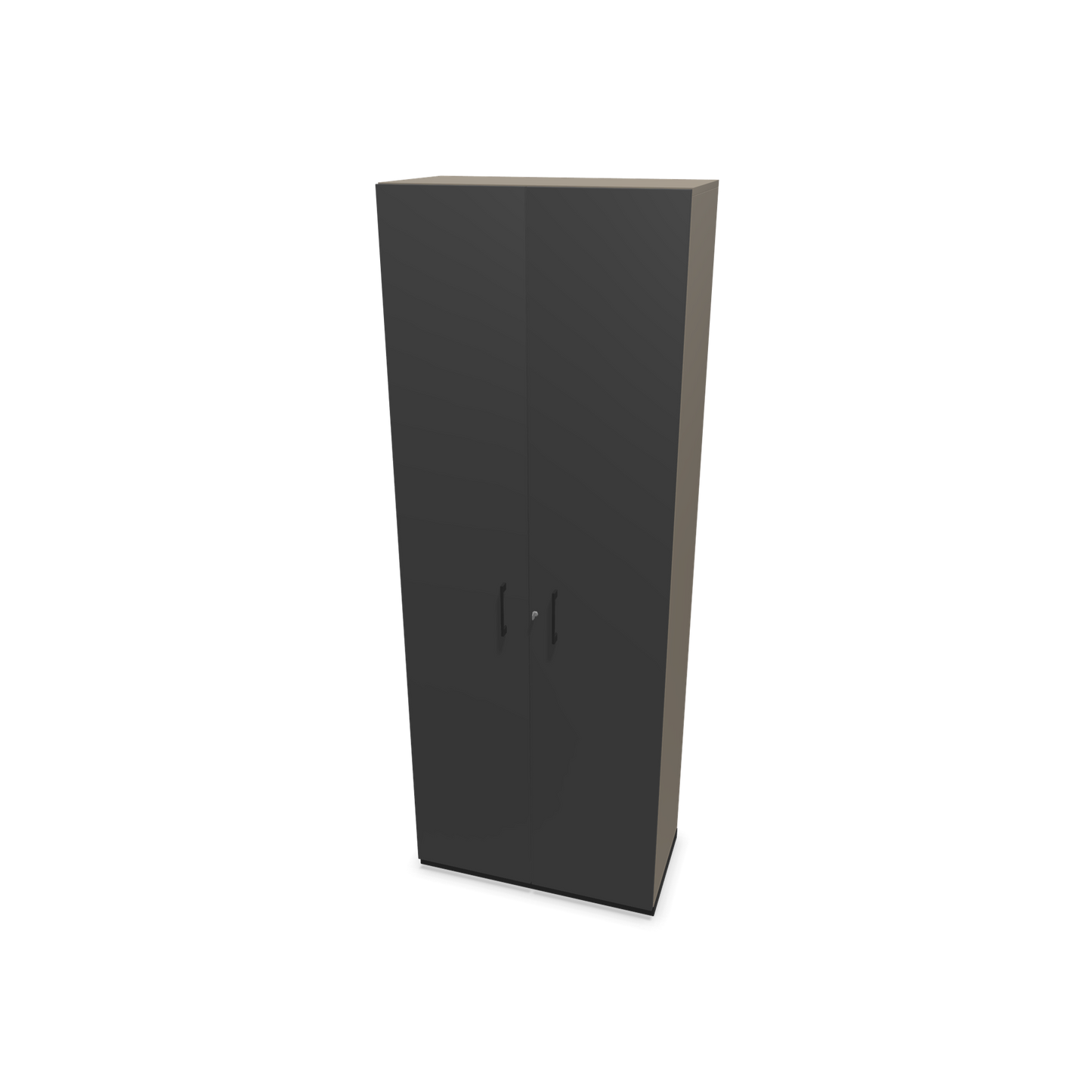 Narbutas Choice Flügeltürschrank 6-OH - 800mm - Griff und Sockel Schwarz - Kubus Cubanitgrau - Front Dunkelgrau - 6030879