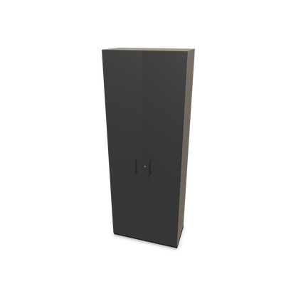 Narbutas Choice Flügeltürschrank 6-OH - 800mm - Griff und Sockel Schwarz - Kubus Cubanitgrau - Front Dunkelgrau - 6030879
