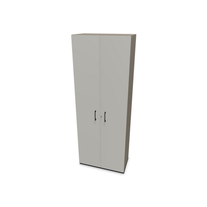 Narbutas Choice Flügeltürschrank 6-OH - 800mm - Griff und Sockel Schwarz - Kubus Cubanitgrau - Front Perlgrau - 6030881