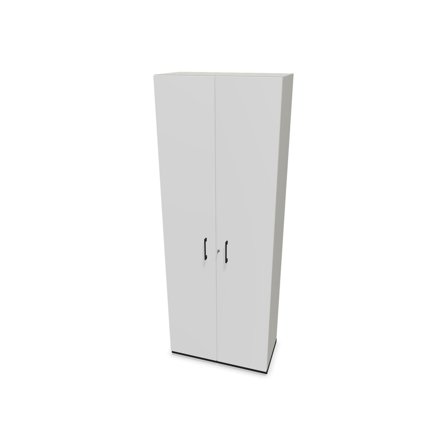 Narbutas Choice Flügeltürschrank 6-OH - 800mm - Griff und Sockel Schwarz - Kubus Perlgrau - Front Weiss - 6030887