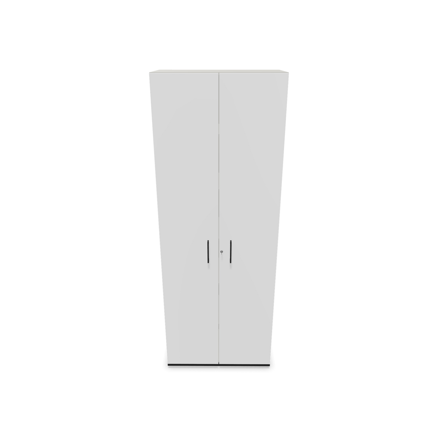 Narbutas Choice Flügeltürschrank 6-OH - 800mm - Griff und Sockel Schwarz - Kubus Perlgrau - Front Weiss Frontansicht - 6030887