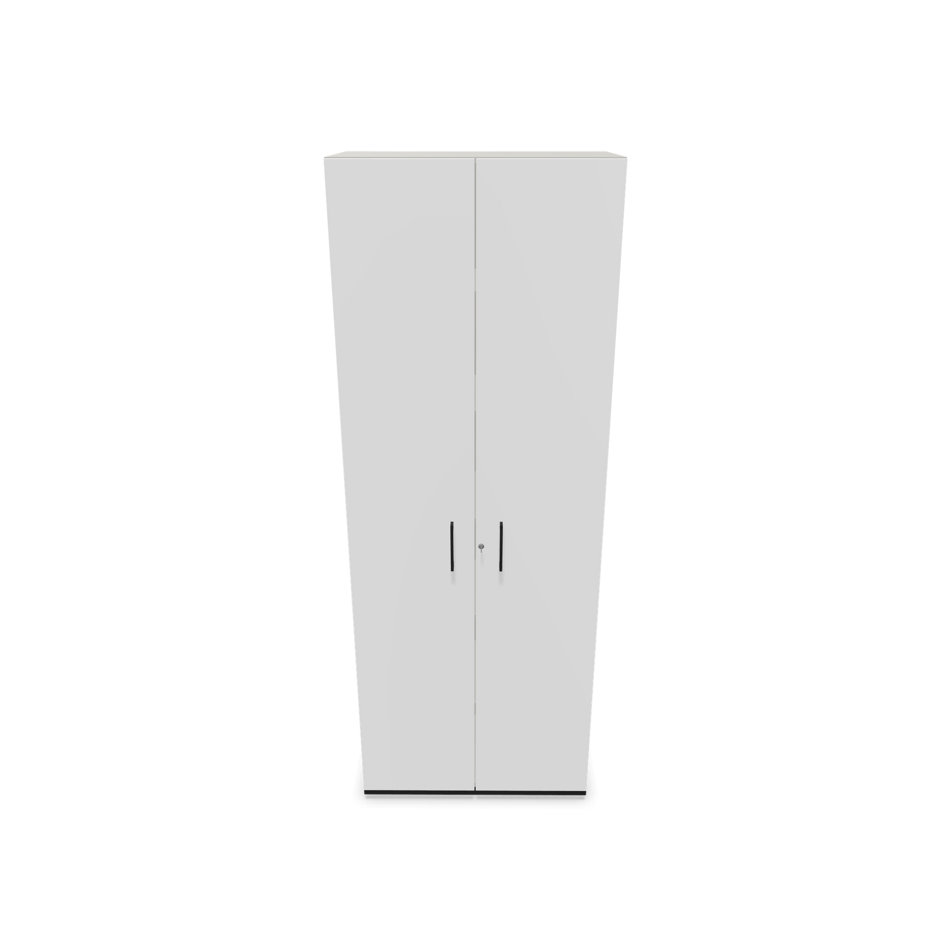 Narbutas Choice Flügeltürschrank 6-OH - 800mm - Griff und Sockel Schwarz - Kubus Perlgrau - Front Weiss Frontansicht - 6030887