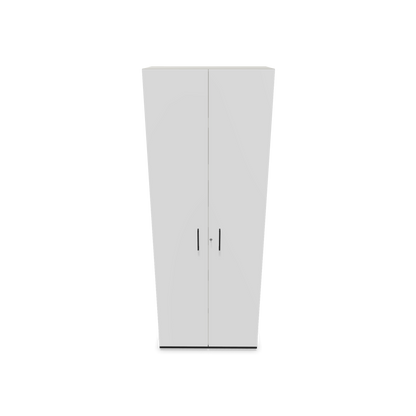 Narbutas Choice Flügeltürschrank 6-OH - 800mm - Griff und Sockel Schwarz - Kubus Perlgrau - Front Weiss Frontansicht - 6030887