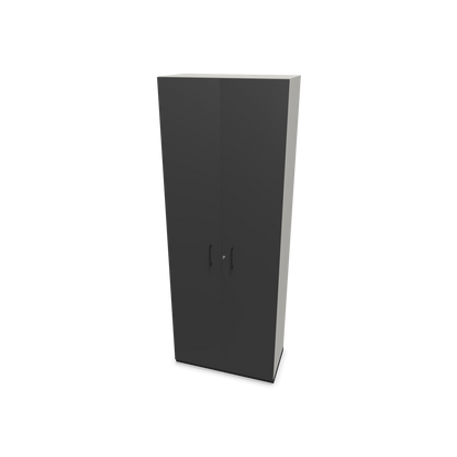 Narbutas Choice Flügeltürschrank 6-OH - 800mm - Griff und Sockel Schwarz - Kubus Perlgrau - Front Dunkelgrau - 6030888