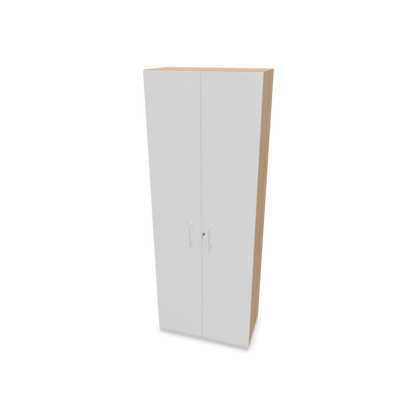 Narbutas Choice Flügeltürschrank 6-OH - 800mm - Griff und Sockel Weiss - Kubus Bernsteineichendekor - Front Weiss - 6030897