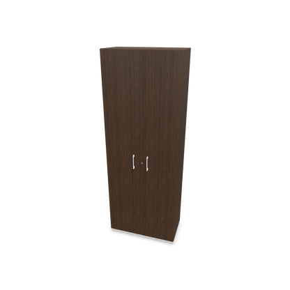 Narbutas Choice Flügeltürschrank 6-OH - 800mm - Griff und Sockel Weiss - Kubus Nussbaumdekor - Front Nussbaumdekor - 6030906