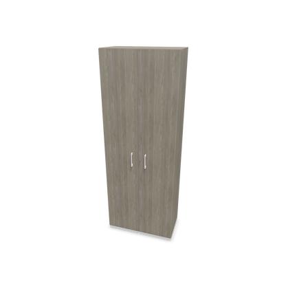 Narbutas Choice Flügeltürschrank 6-OH - 800mm - Griff und Sockel Weiss - Kubus Holzdekor grau - Front Holzdekor grau - 6030911