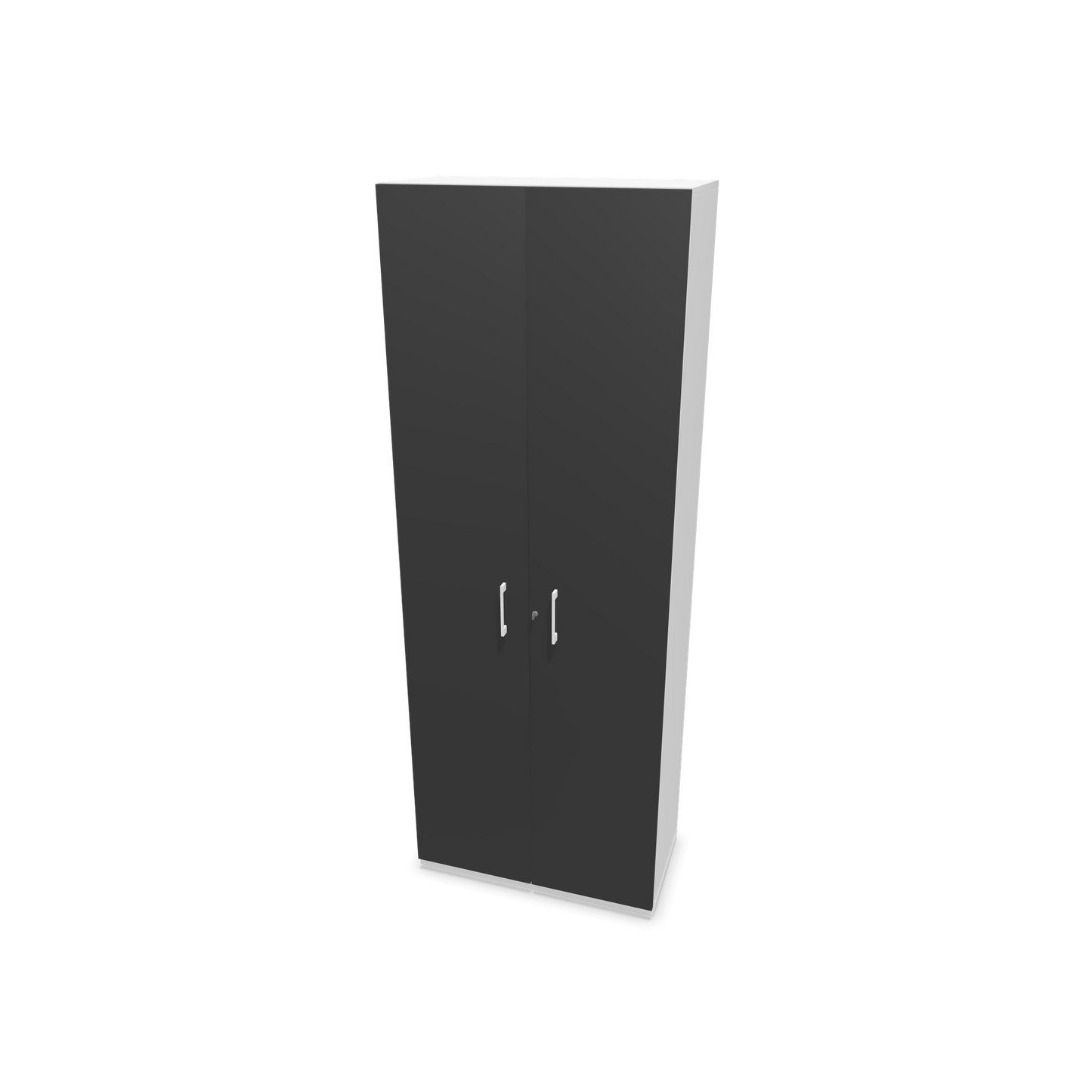 Narbutas Choice Flügeltürschrank 6-OH - 800mm - Griff und Sockel Weiss - Kubus Weiss - Front Dunkelgrau - 6030922