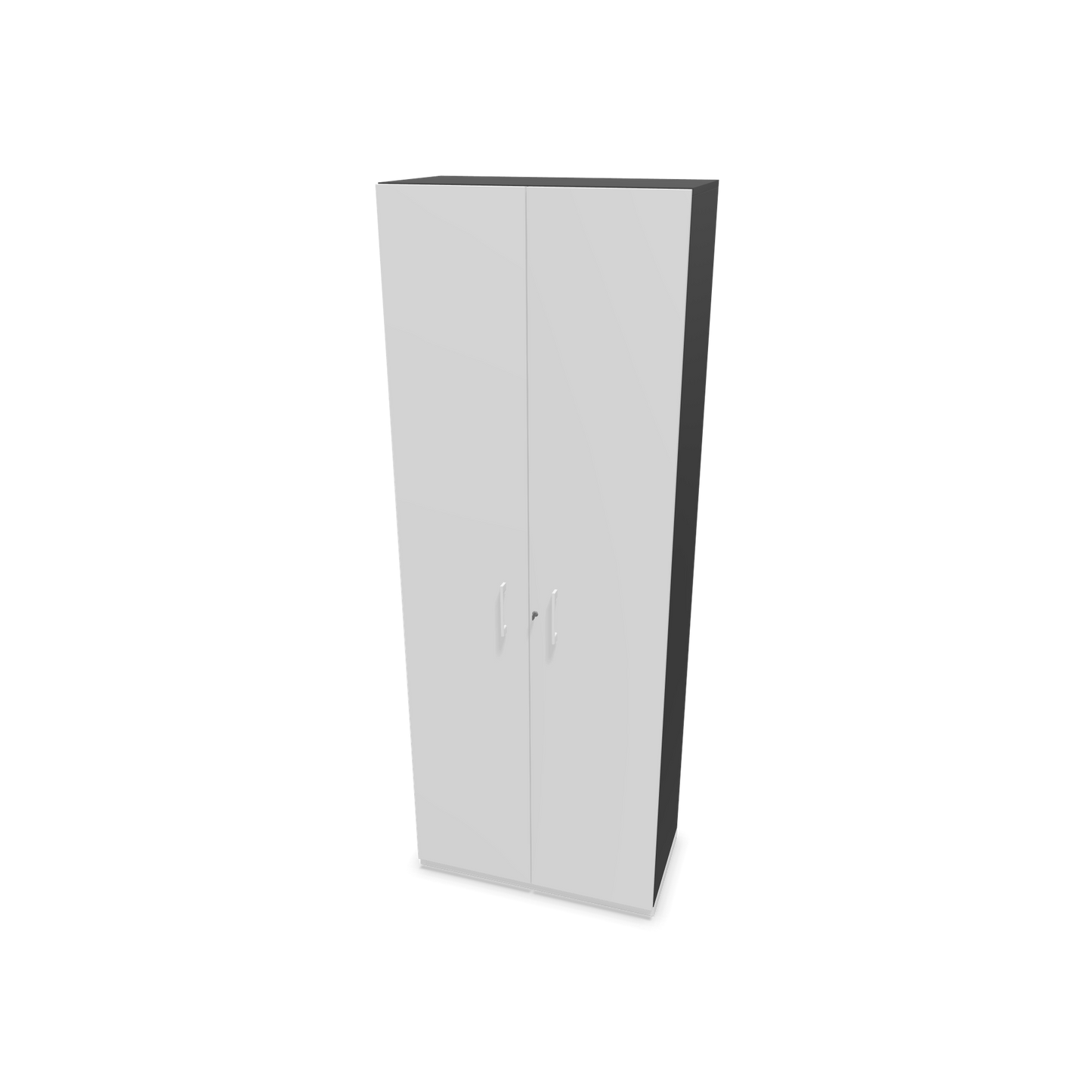 Narbutas Choice Flügeltürschrank 6-OH - 800mm - Griff und Sockel Weiss - Kubus Dunkelgrau - Front Weiss - 6030930