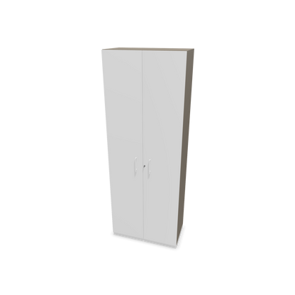 Narbutas Choice Flügeltürschrank 6-OH - 800mm - Griff und Sockel Weiss - Kubus Cubanitgrau - Front Weiss - 6030939