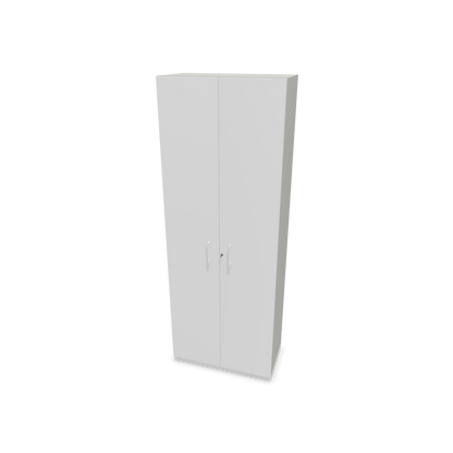 Narbutas Choice Flügeltürschrank 6-OH - 800mm - Griff und Sockel Weiss - Kubus Perlgrau - Front Weiss - 6030948