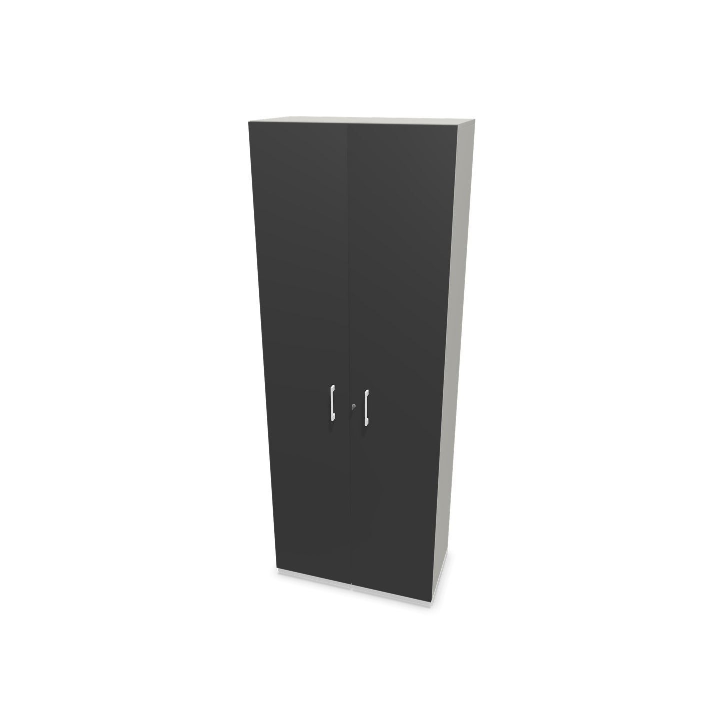Narbutas Choice Flügeltürschrank 6-OH - 800mm - Griff und Sockel Weiss - Kubus Perlgrau - Front Dunkelgrau - 6030949