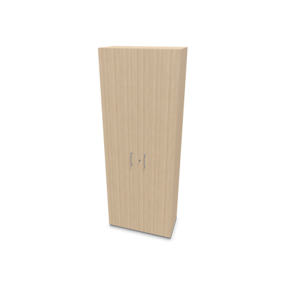 Narbutas Choice Flügeltürschrank 6-OH - 800mm - Griff und Sockel Silbergrau - Kubus Eschendekor - Front Eschendekor - 6030962
