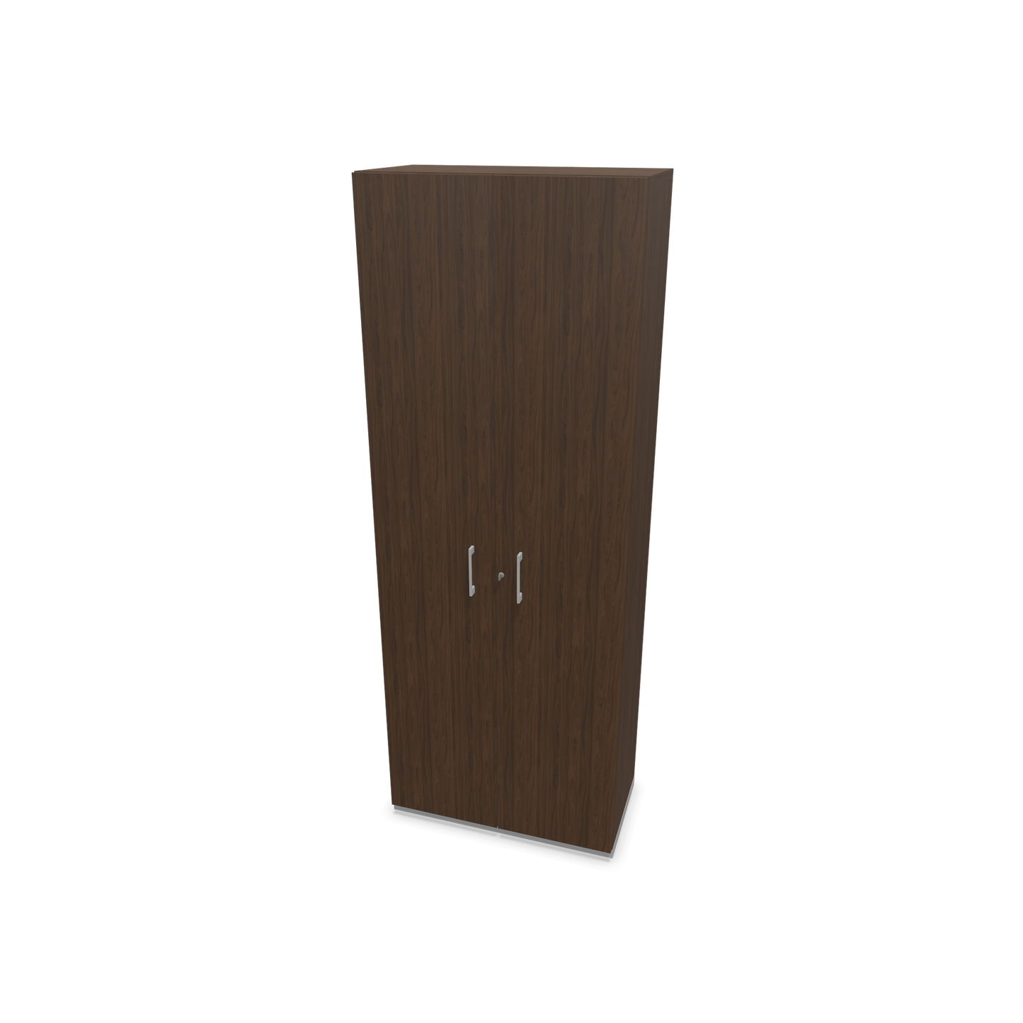 Narbutas Choice Flügeltürschrank 6-OH - 800mm - Griff und Sockel Silbergrau - Kubus Nussbaumdekor - Front Nussbaumdekor - 6030967