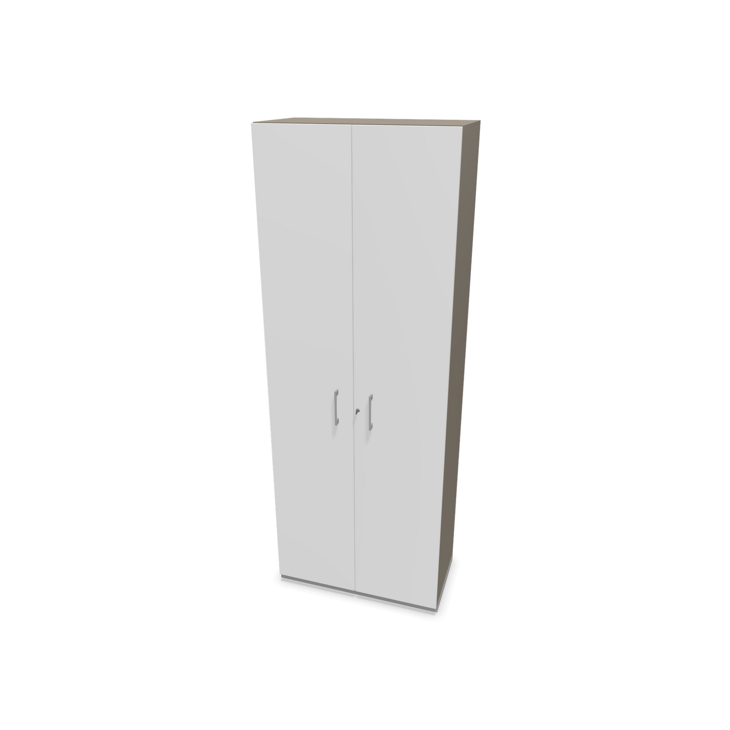 Narbutas Choice Flügeltürschrank 6-OH - 800mm - Griff und Sockel Silbergrau - Kubus Cubanitgrau - Front Weiss - 6031000