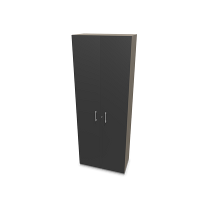 Narbutas Choice Flügeltürschrank 6-OH - 800mm - Griff und Sockel Silbergrau - Kubus Cubanitgrau - Front Dunkelgrau - 6031001