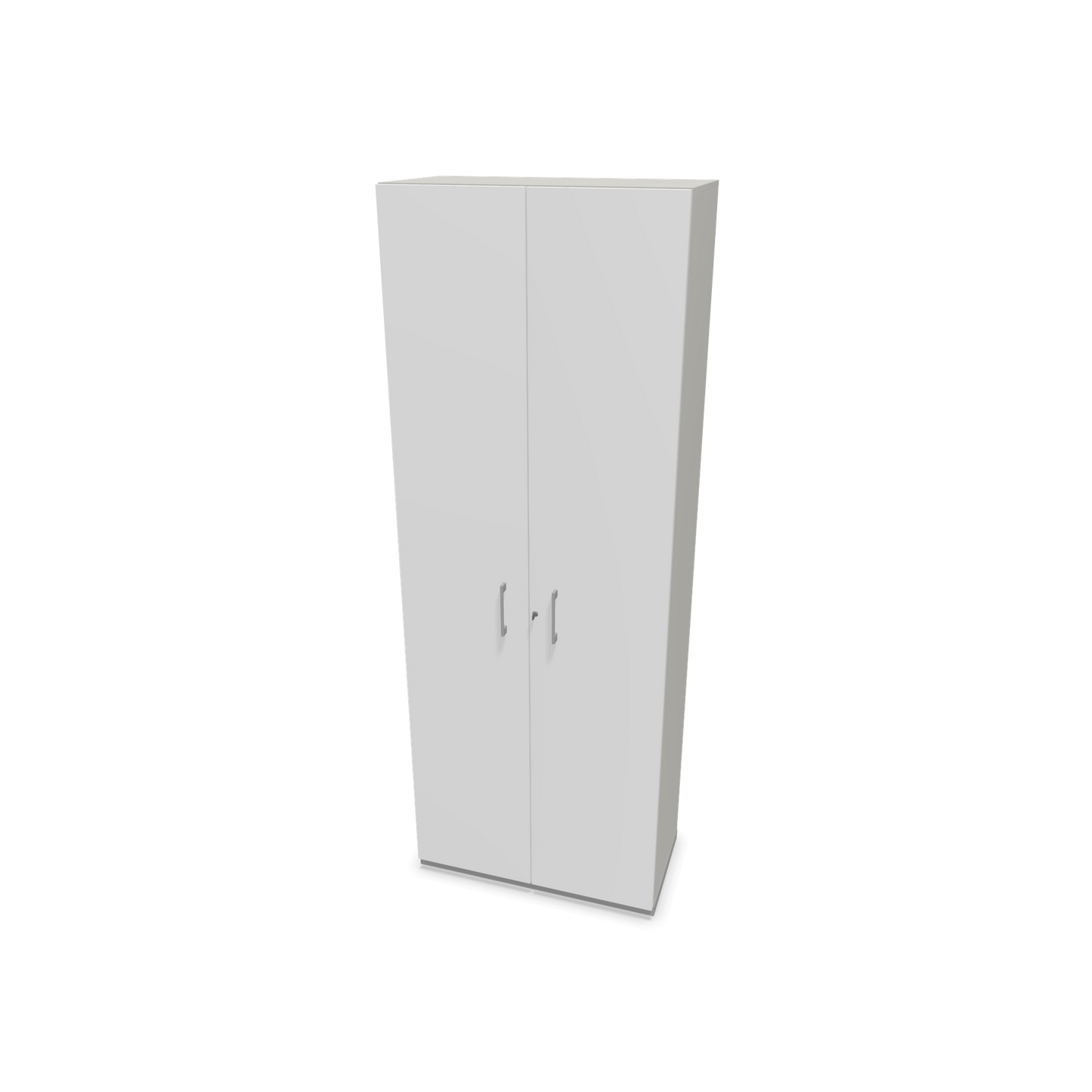 Narbutas Choice Flügeltürschrank 6-OH - 800mm - Griff und Sockel Silbergrau - Kubus Perlgrau - Front Weiss - 6031009