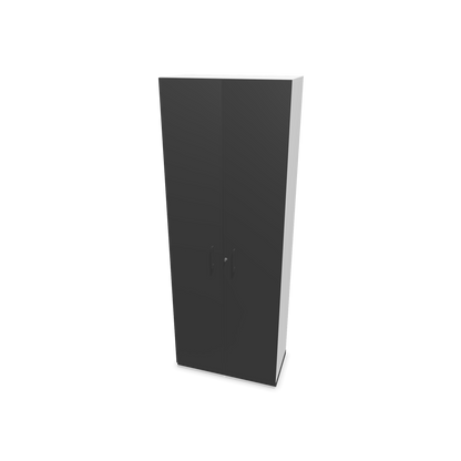 Narbutas Choice Flügeltürschrank 6-OH - 800mm - Griff und Sockel Dunkelgrau - Kubus Weiss - Front Dunkelgrau - 6031044