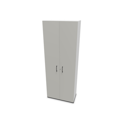 Narbutas Choice Flügeltürschrank 6-OH - 800mm - Griff und Sockel Dunkelgrau - Kubus Weiss - Front Perlgrau - 6031046