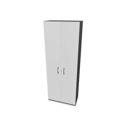 Narbutas Choice Flügeltürschrank 6-OH - 800mm - Griff und Sockel Dunkelgrau - Kubus Dunkelgrau - Front Weiss - 6031052