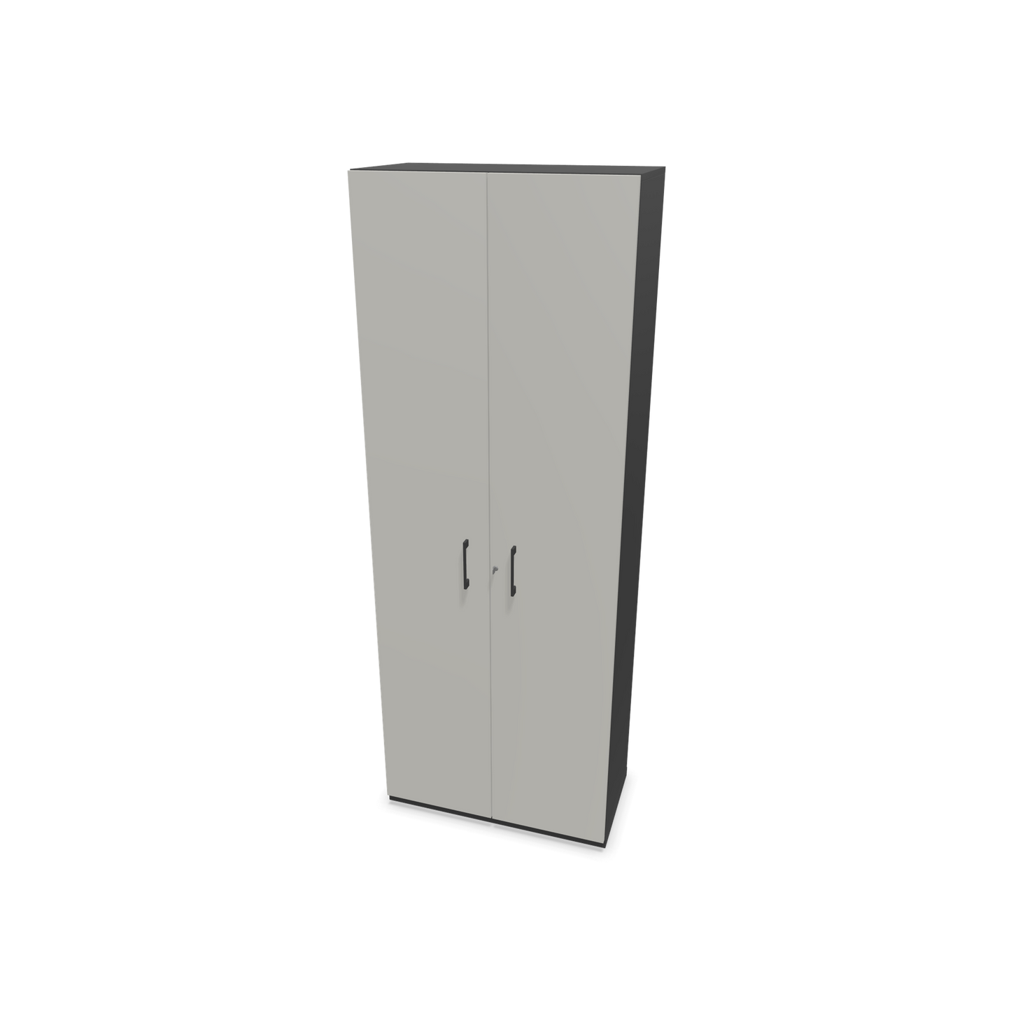 Narbutas Choice Flügeltürschrank 6-OH - 800mm - Griff und Sockel Dunkelgrau - Kubus Dunkelgrau - Front Perlgrau - 6031055