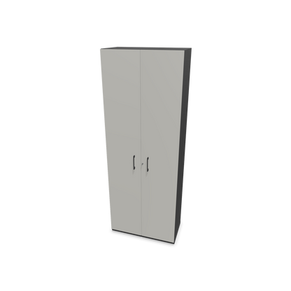 Narbutas Choice Flügeltürschrank 6-OH - 800mm - Griff und Sockel Dunkelgrau - Kubus Dunkelgrau - Front Perlgrau - 6031055
