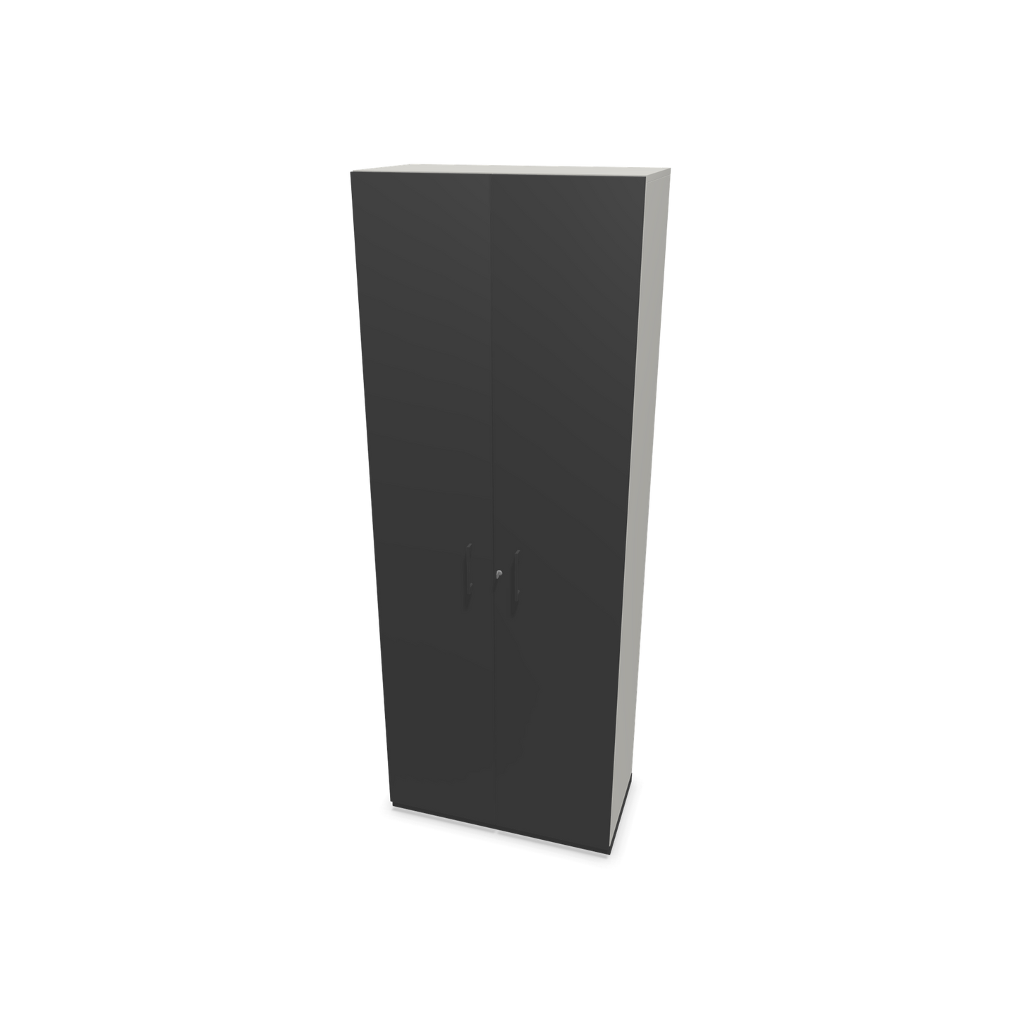 Narbutas Choice Flügeltürschrank 6-OH - 800mm - Griff und Sockel Dunkelgrau - Kubus Perlgrau - Front Dunkelgrau - 6031071