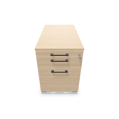 Narbutas Optima Roll-Korpus mit HR-Auszug - 800mm - Eschendekor sandbeige mit Griffen Schwarz