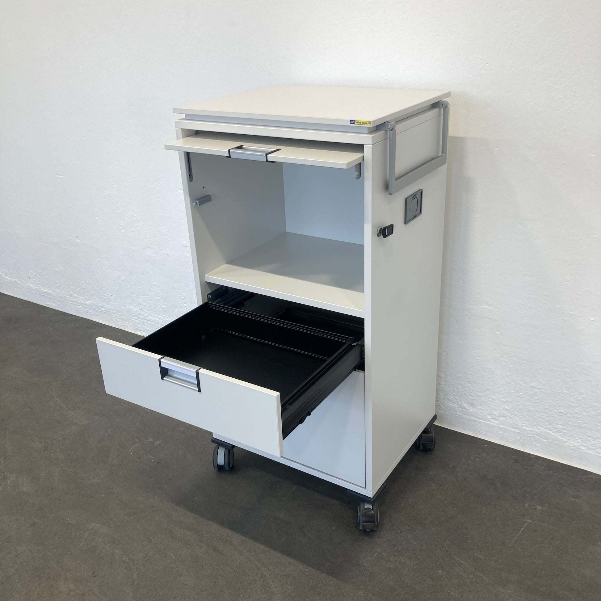 Steelcase Moby Roll-Caddy mit Breitschublade A6 offen - 6033450