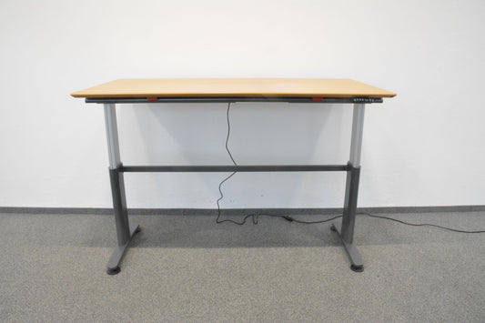 Ergodata System Desk Sitz-Steh Schreibtisch Tischplatte MDF Birnbaumfurnier