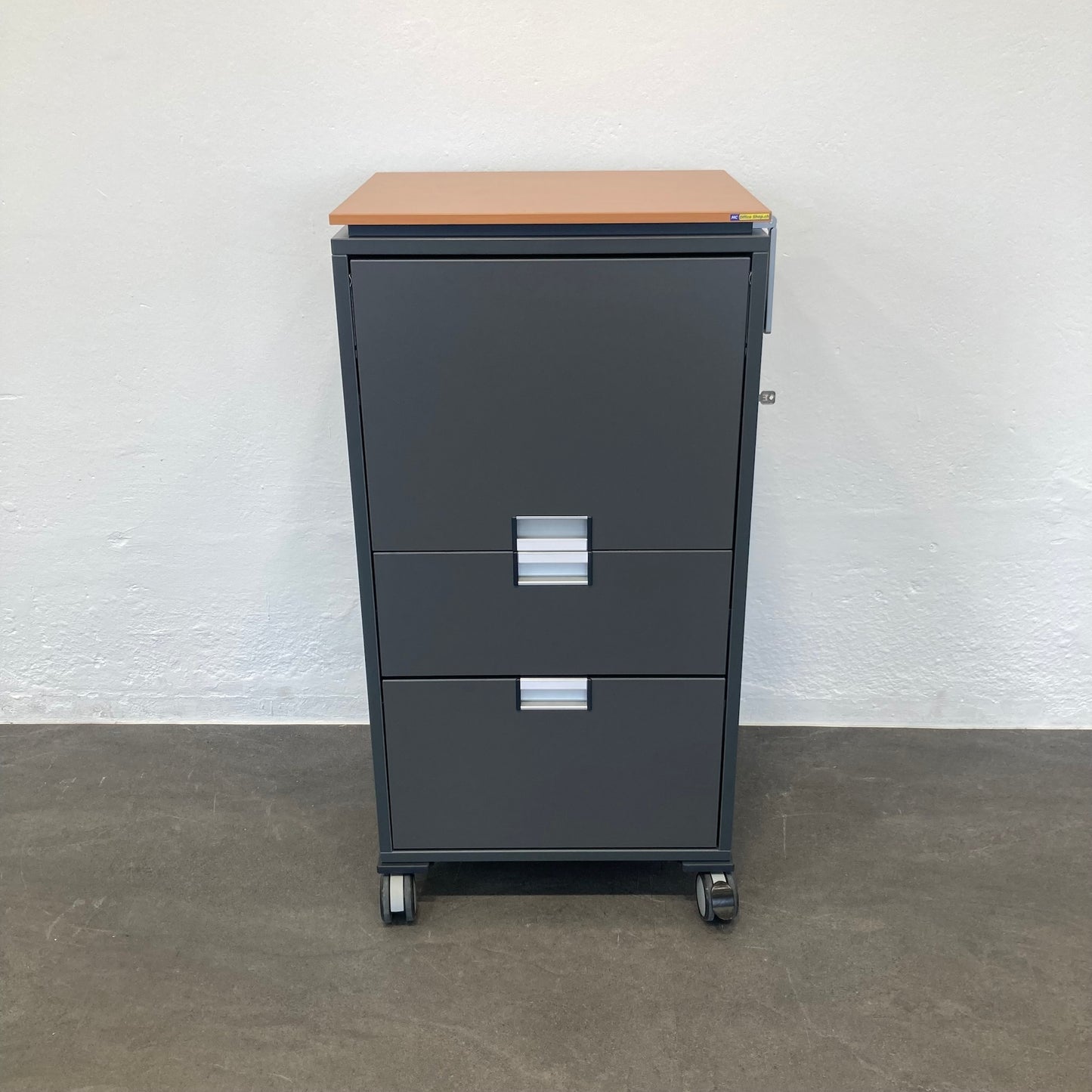 Steelcase Moby Roll-Caddy Spanplatte Anthrazit mit Holzdeckblatt - 6033591