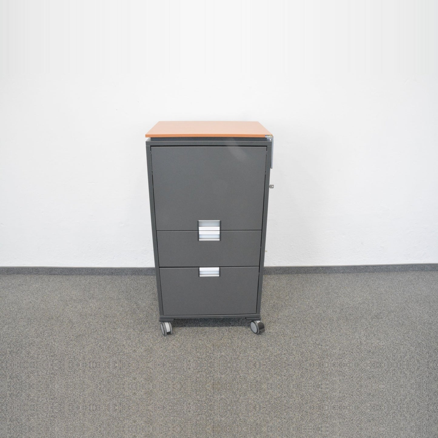 Steelcase Share It Roll-Caddy Spanplatte Anthrazit mit Holzdeckblatt