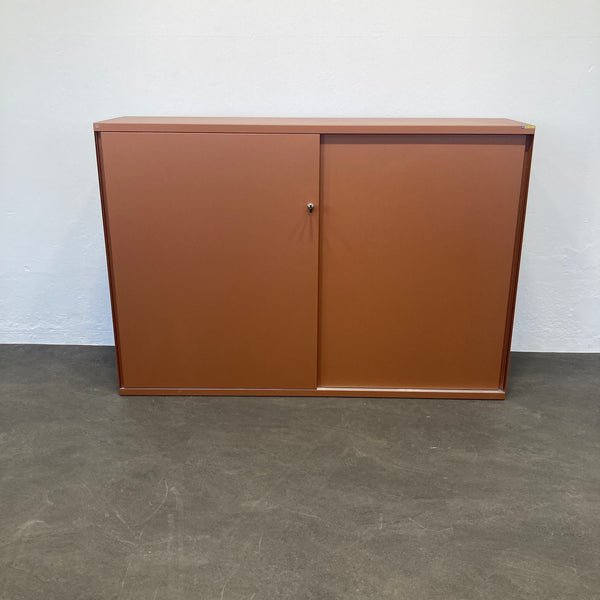 Lista Office LO One Schiebetür-Aktenschrank 3-OH Kupferbraun mit Schlüssel