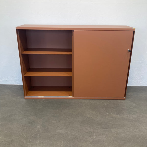 Lista Office LO One Schiebetür-Aktenschrank 3-OH Kupferbraun mit Schlüssel