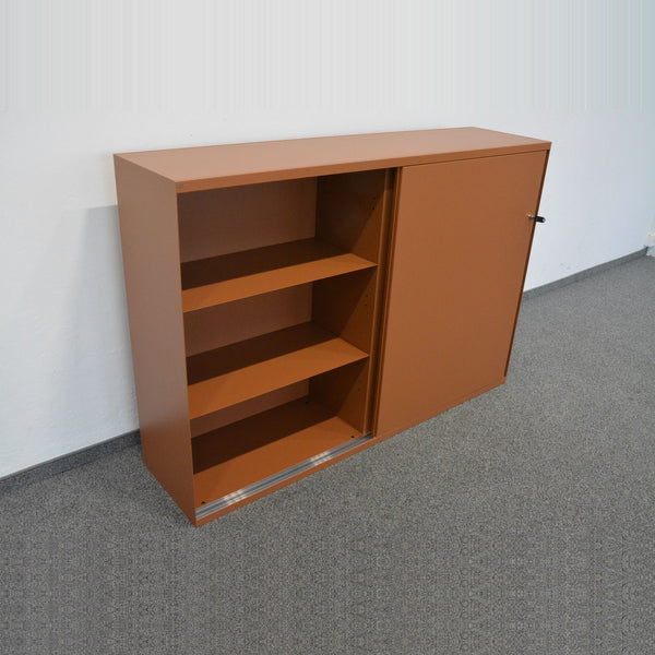 Lista Office LO One Schiebetür-Aktenschrank 3-OH Kupferbraun mit Schlüssel