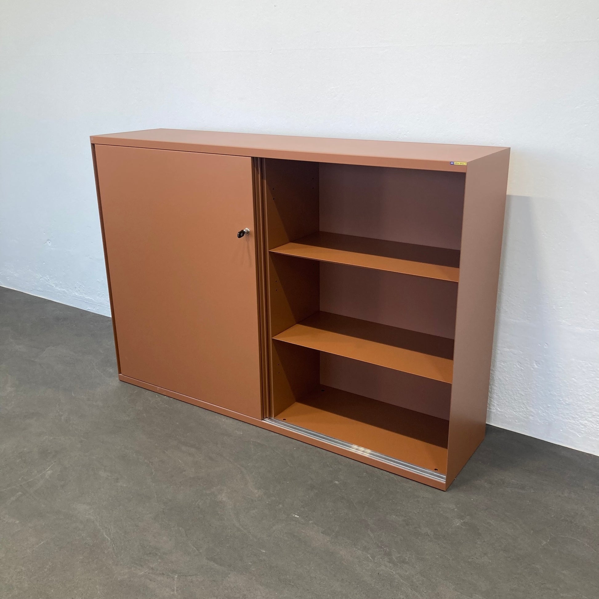 Lista Office LO One Schiebetür-Aktenschrank 3-OH Kupferbraun mit Schlü mcofficeshop