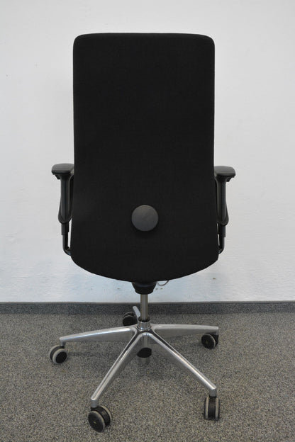 Girsberger Presto Bürodrehstuhl - mit Knopfschalter - Stoff Schwarz - Bogenarmlehnen