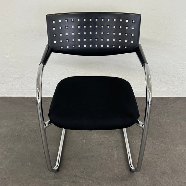 Vitra Visavis Freischwinger - stapelbar - Schwarz-Chrom Zustand Gut