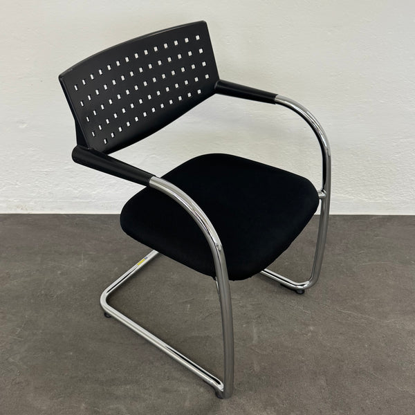 Vitra Visavis Freischwinger - stapelbar - Schwarz-Chrom Zustand Gut