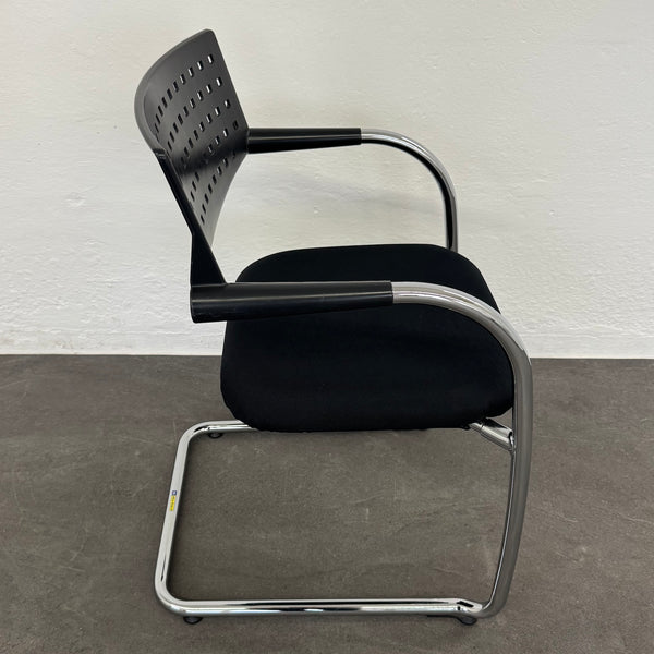 Vitra Visavis Freischwinger - stapelbar - Schwarz-Chrom Zustand Gut
