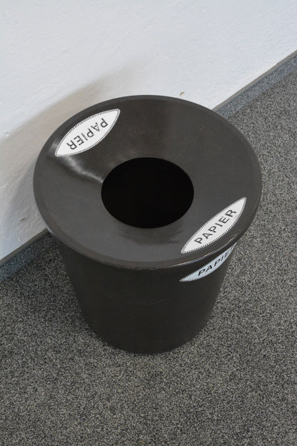 Top Desig Paper Abfalleimer aus Kunstoff braun von oben - 6034737