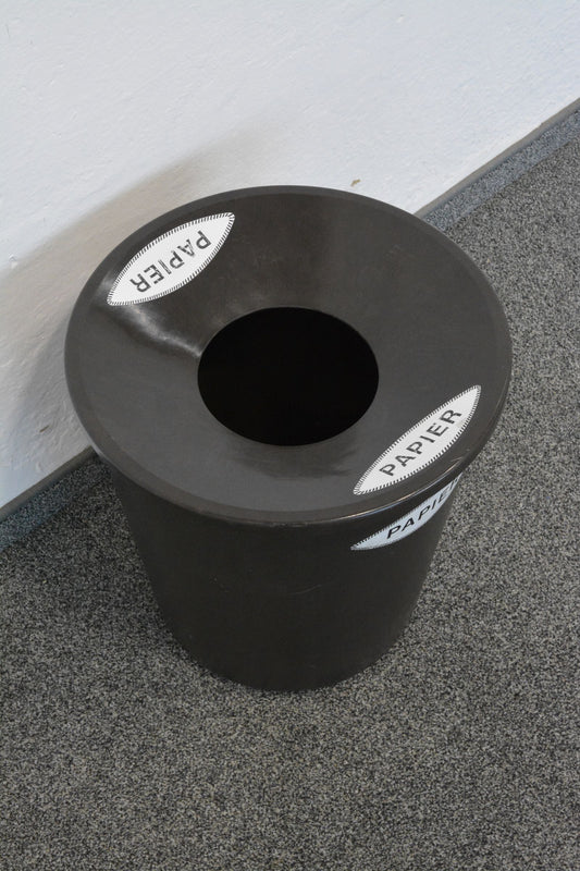 Top Desig Paper Abfalleimer aus Kunstoff braun von oben