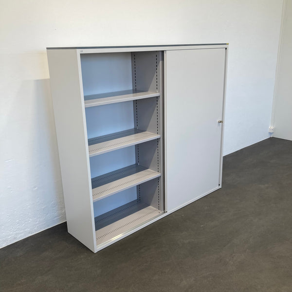 Lista Office LO Storage Schiebetür-Aktenschrank 4-OH - Weiss - mit Schlüssel