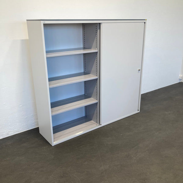 Lista Office LO Storage Schiebetür-Aktenschrank 4-OH - Weiss - ohne Schlüssel
